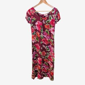 Y2K Vintage Jackpot Carli Gray Dress Red Floral Size 1